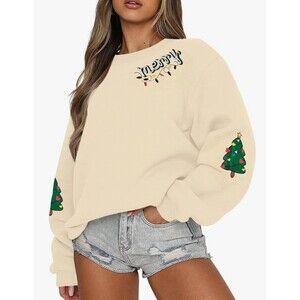 UNIQUEONE Christmas Sweatshirts For Women The Season Beige 2XL